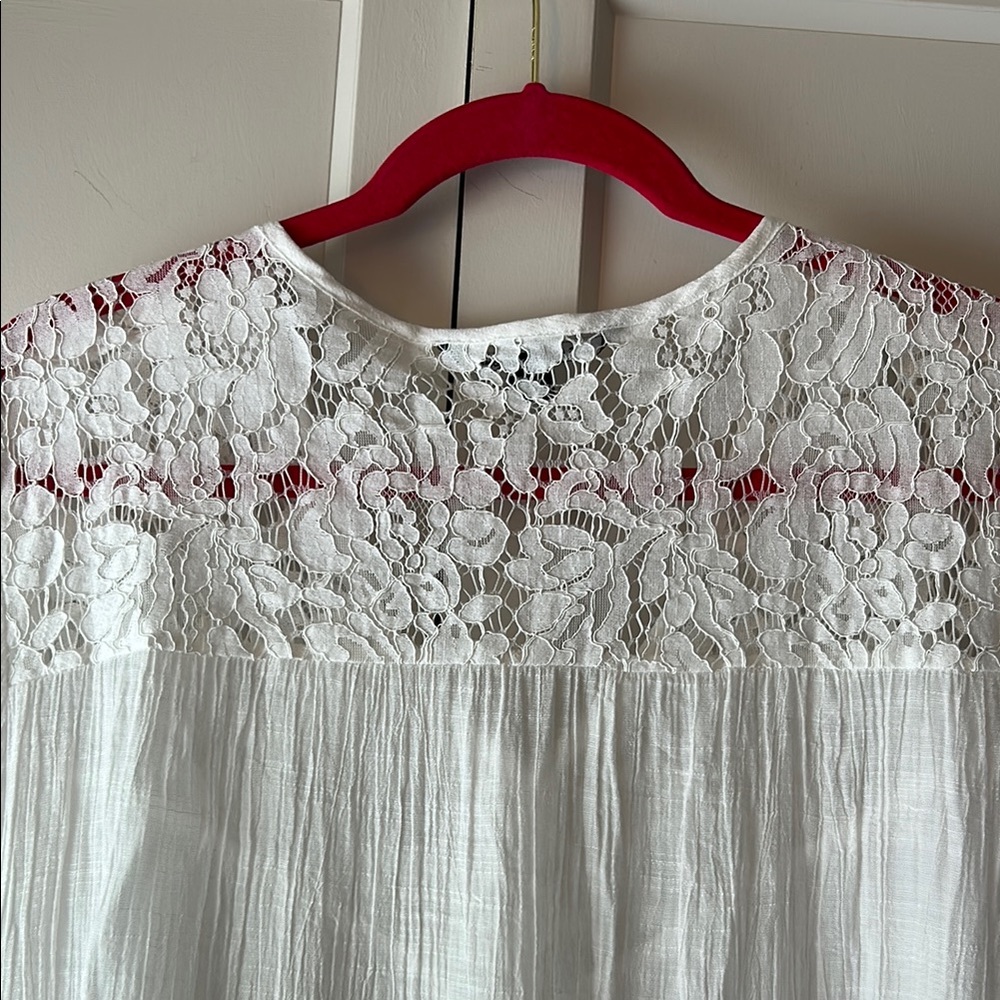 Zac & Rachel White Embellished Blouse with 3/4 Sleeves - Picture 6 of 7